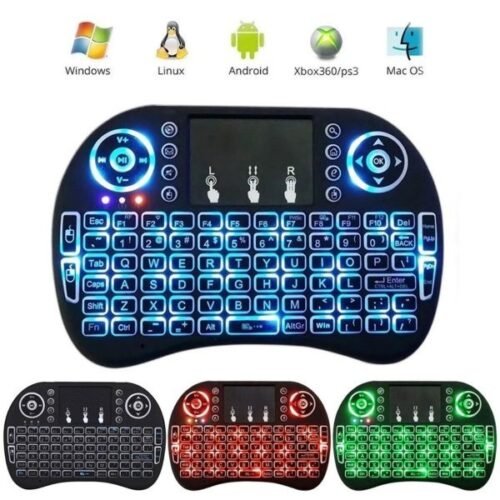 Mini Teclado Controle S/ Fio Touch Led